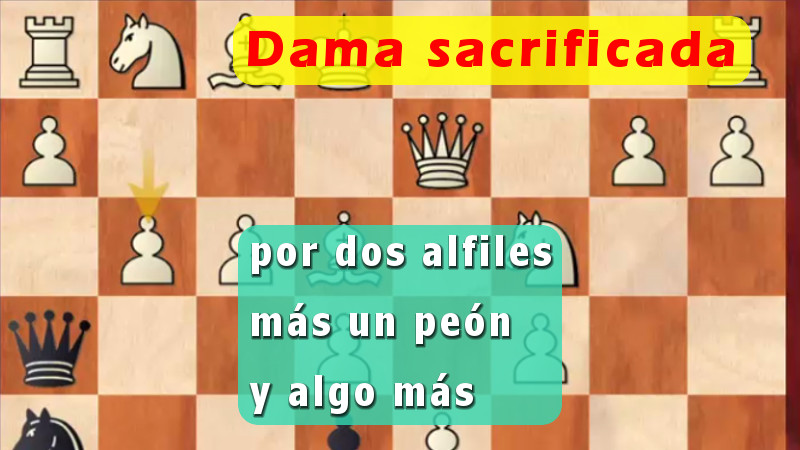 Sacrificada por dos alfiles + un peón y algo más