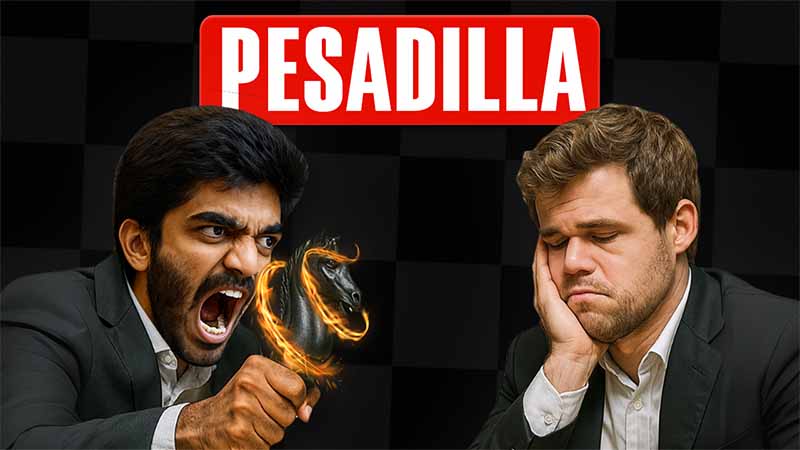 Carlsen no pudo detener el truco de caballo de Gukesh [y perdió 4 veces]