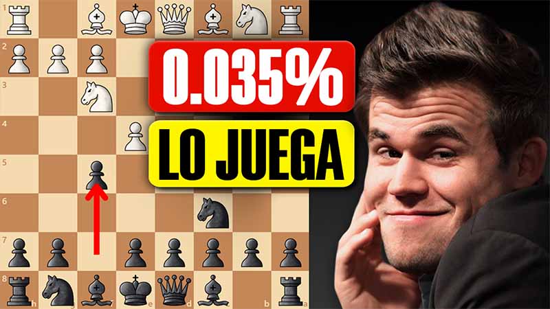 Gambito Colorado jugado por Carlsen para ganar contra 1.e4